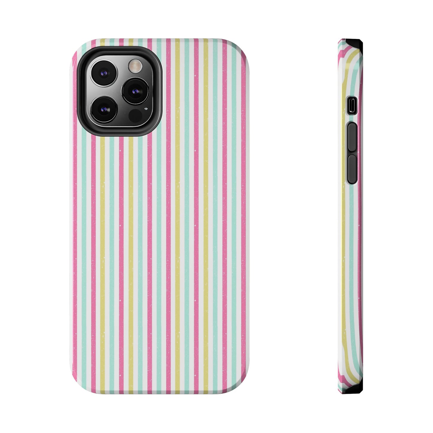 Pastel Christmas Stripes on White Tough Phone Cases