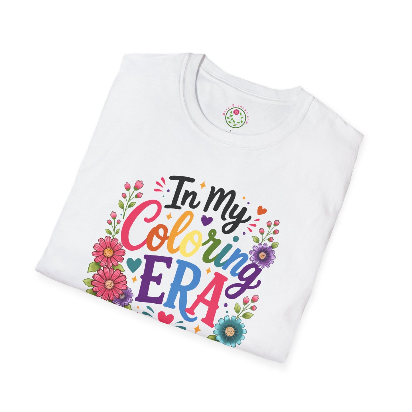 Colorful "In My Coloring Era" T-Shirt — Floral Rainbow Graphic Tee