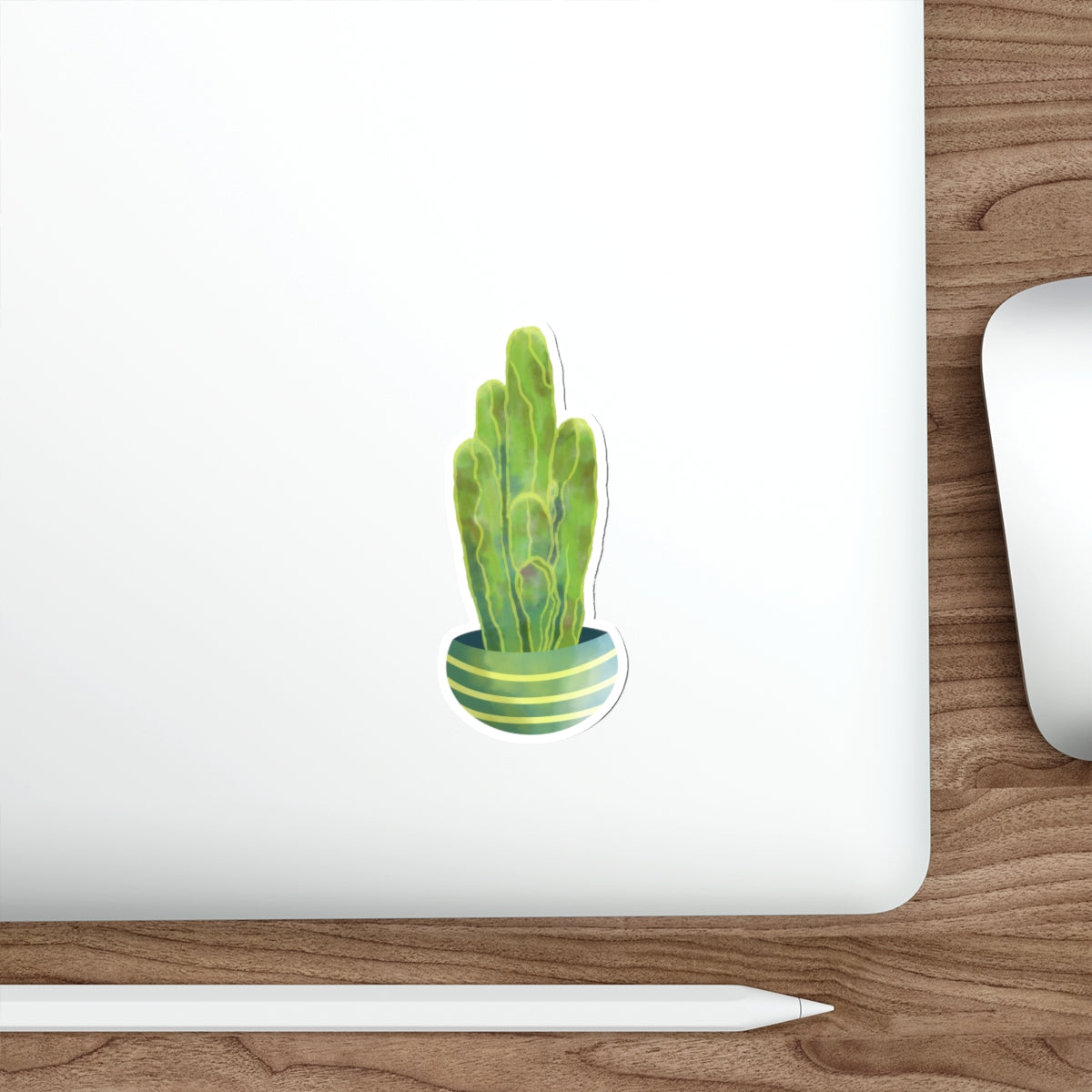 Frida Cactus Potted Elongated Cactus Die-Cut Stickers