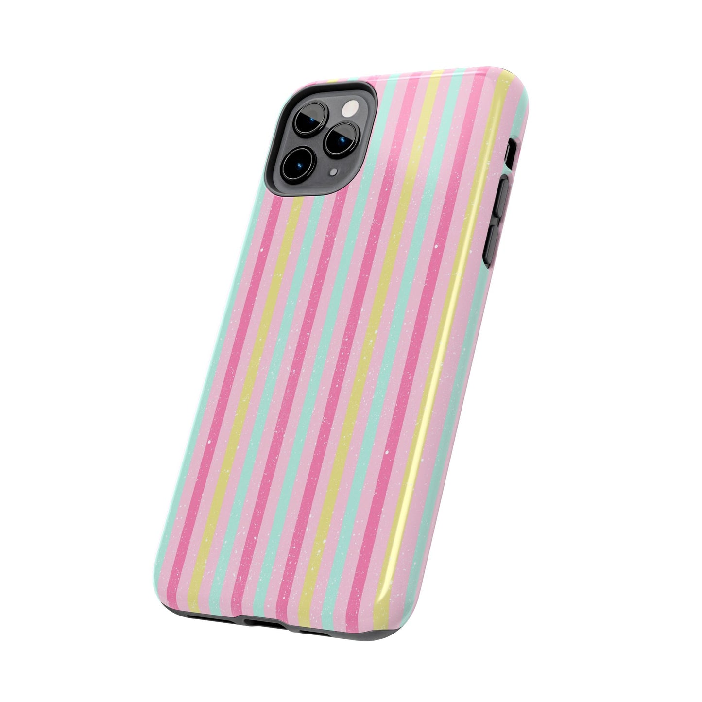 Pastel Stripes on Pink Tough Phone Cases