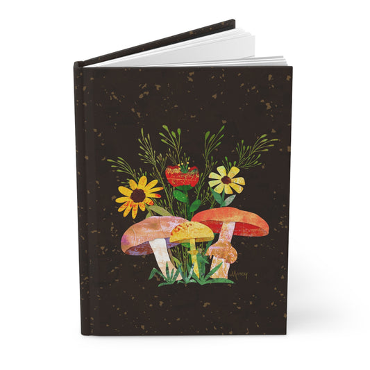 Shrooms n Fleurs Collage Hardcover Journal Matte