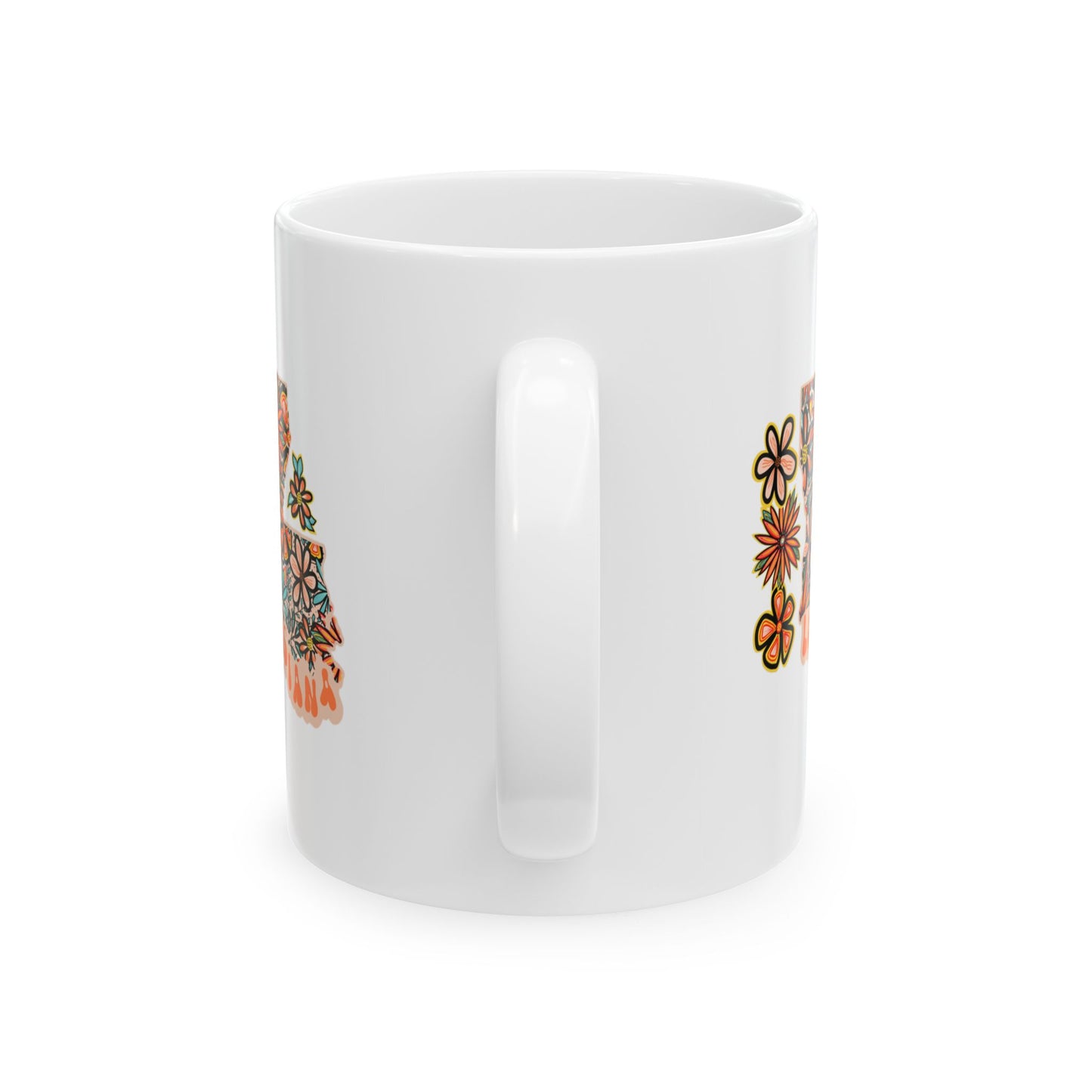 Retro 70s Flowers Louisiana Ceramic Mug 11 oz and 15 oz