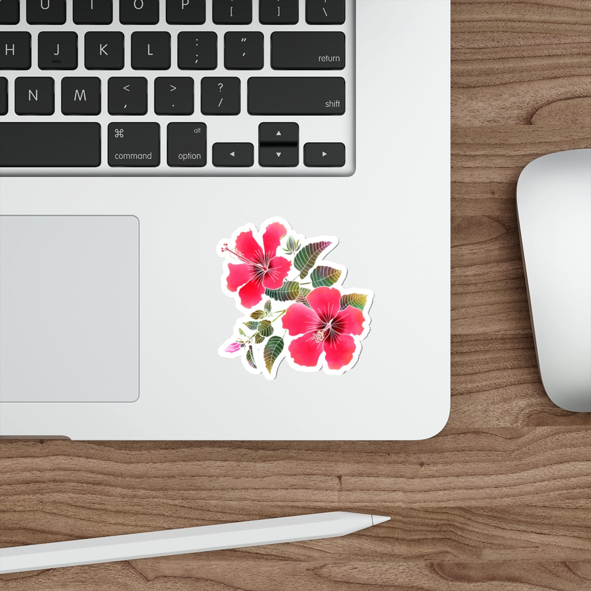 Red Hibiscus Die-Cut Stickers