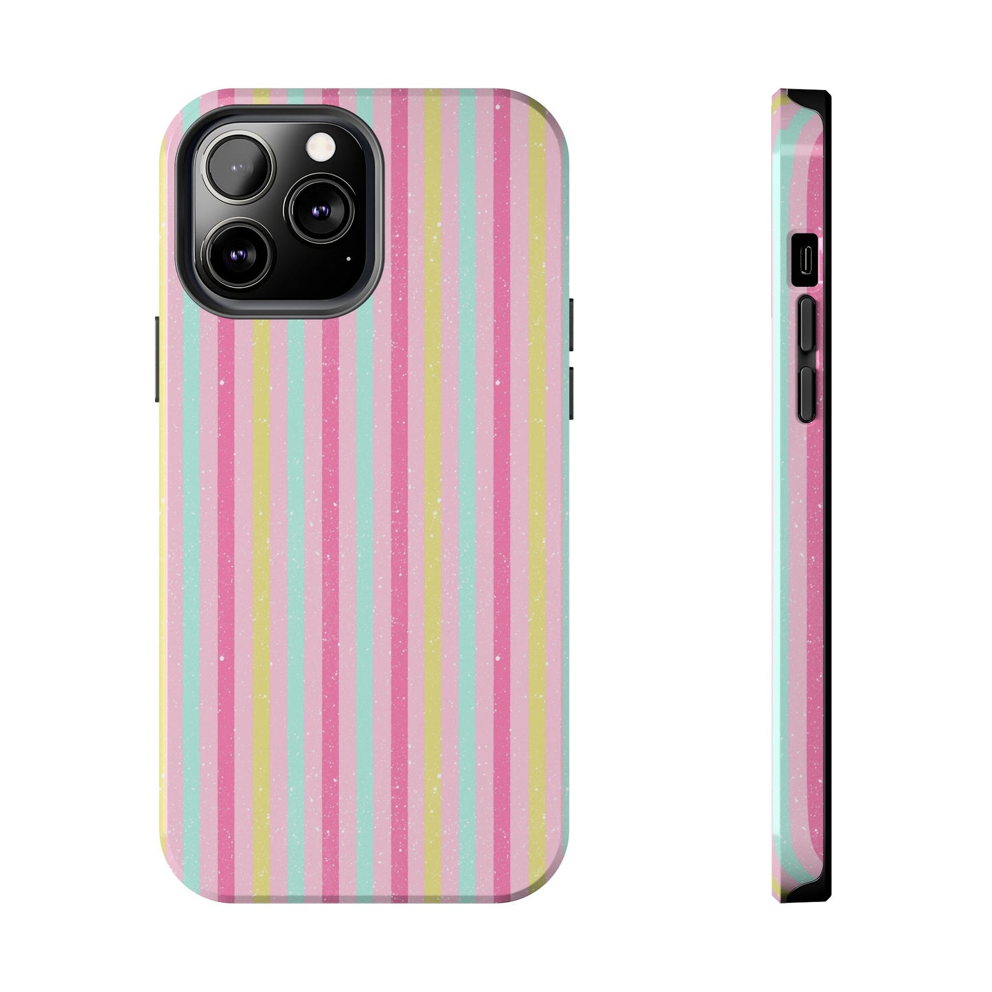 Pastel Stripes on Pink Tough Phone Cases