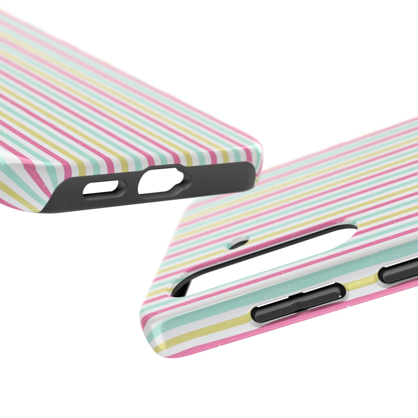 Pastel Stripes on White Tough Phone Cases