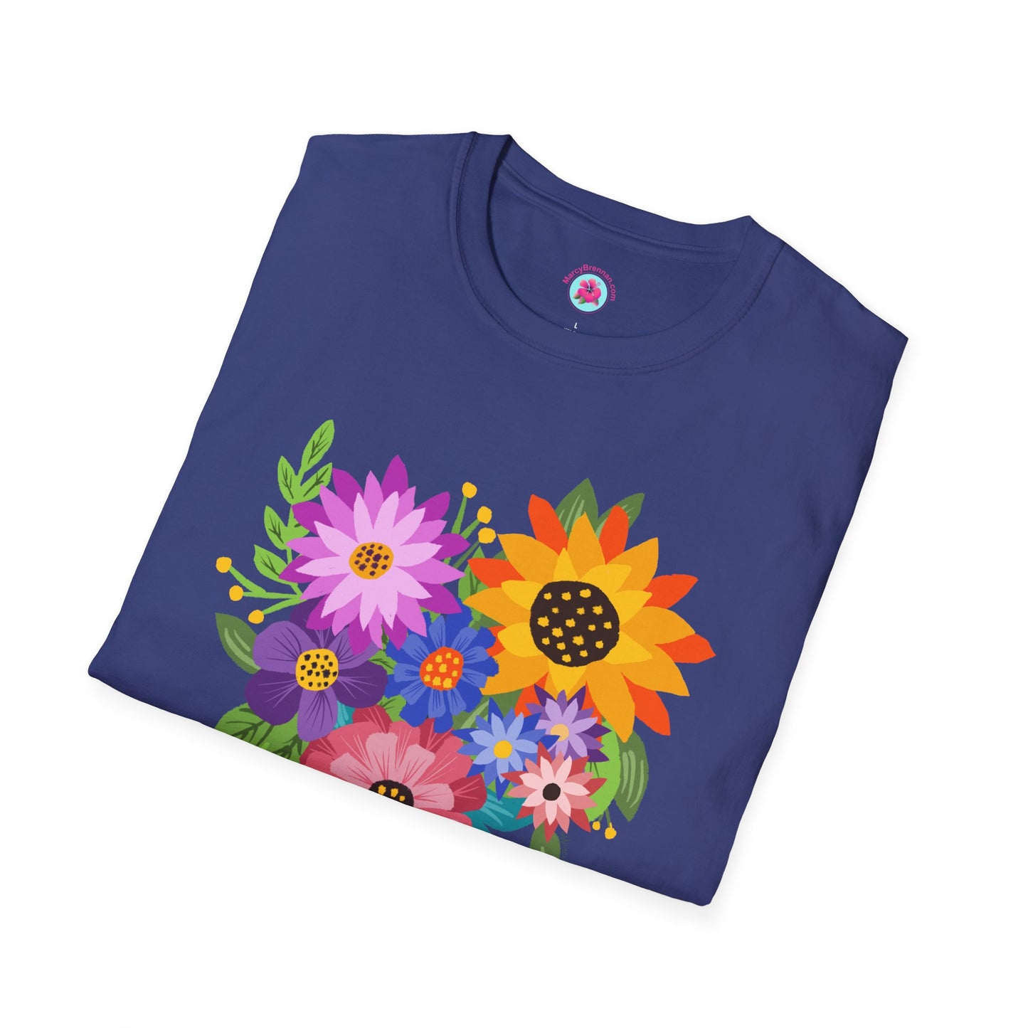 Heart-Shaped Flower Bouquet Softstyle T-Shirt