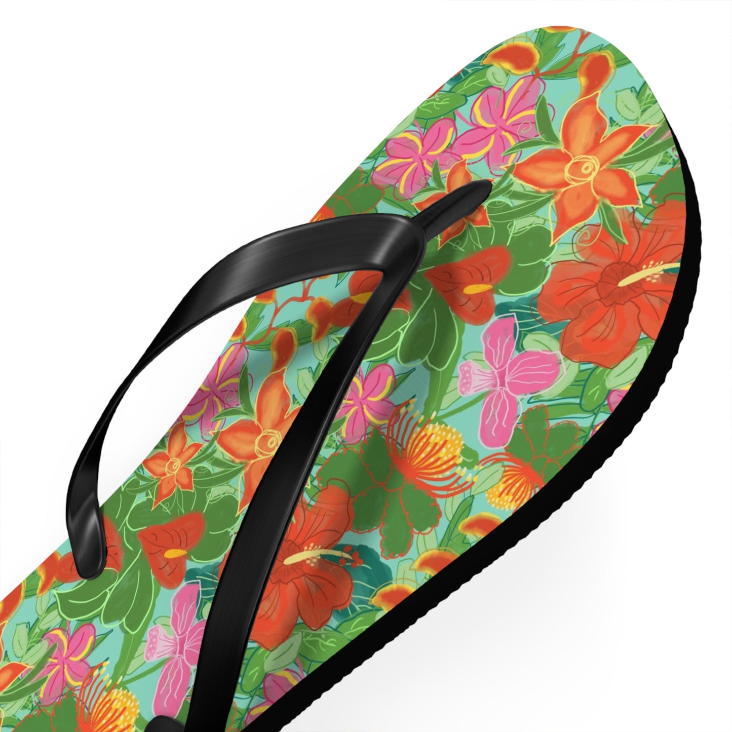 Tropical Flowers Flip Flops