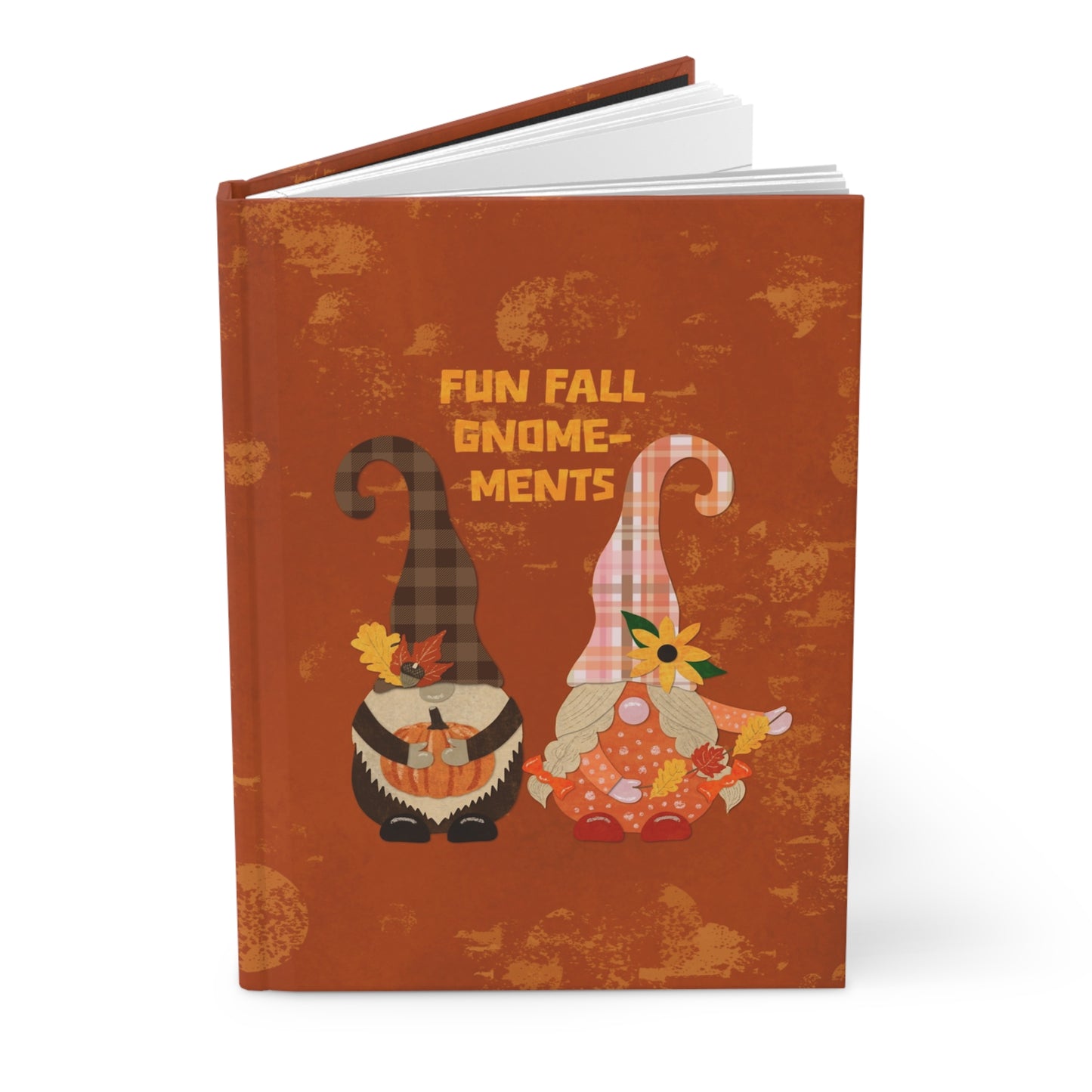 Fun Fall Gnome-ments Collage Hardcover Journal Matte