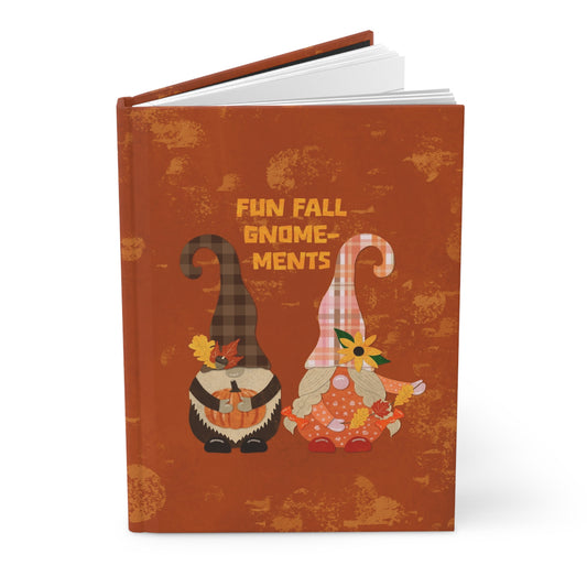 Fun Fall Gnome-ments Collage Hardcover Journal Matte
