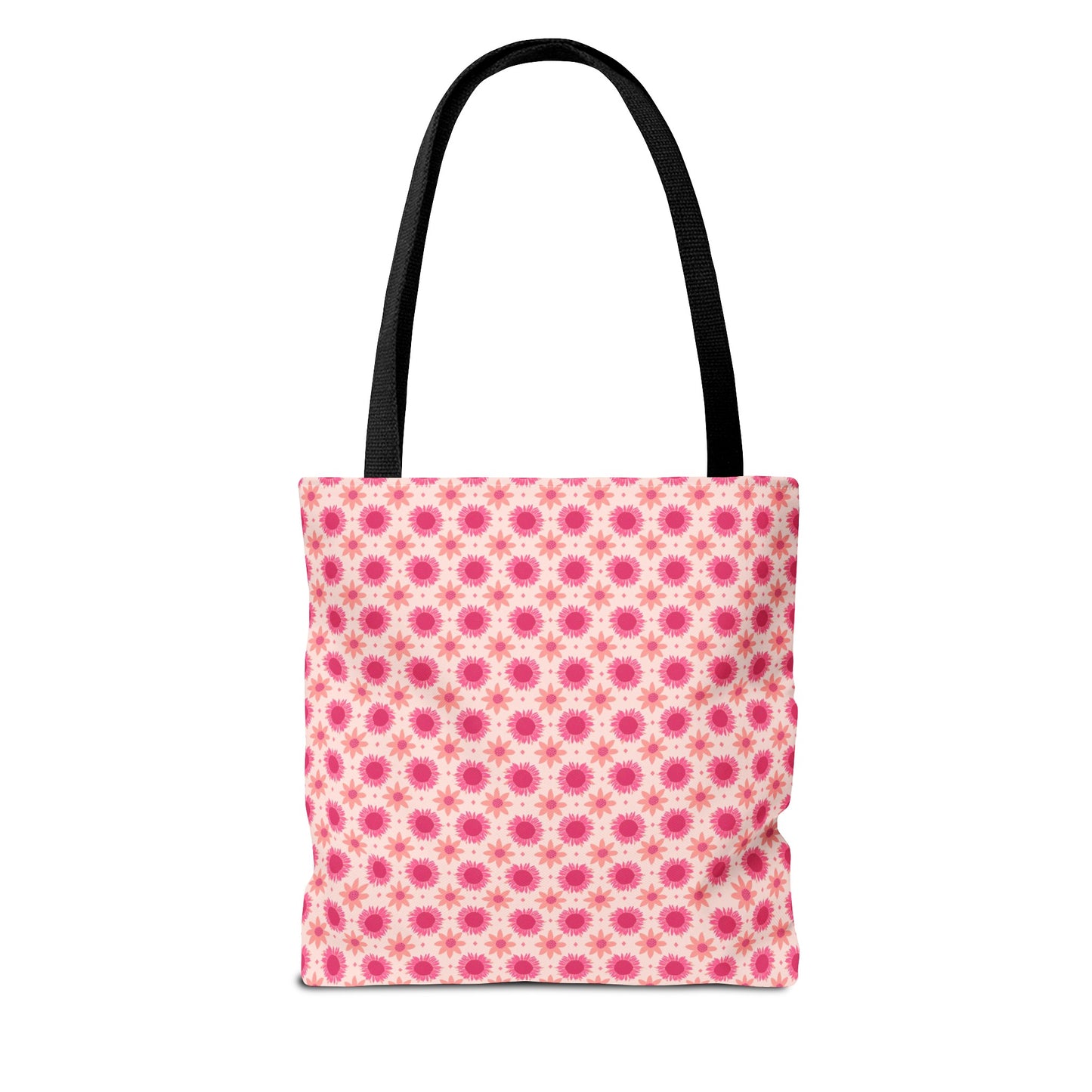 Pink Sunflowers on Pink Background Tote Bag