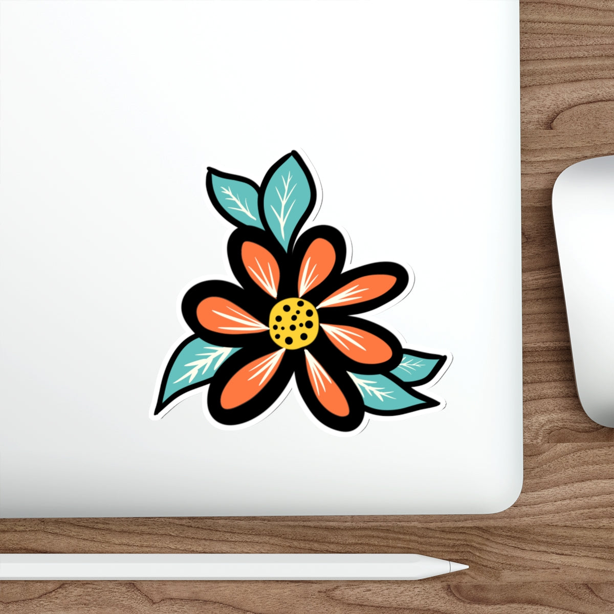 70s Groove Orange Daisy Die Cut Sticker