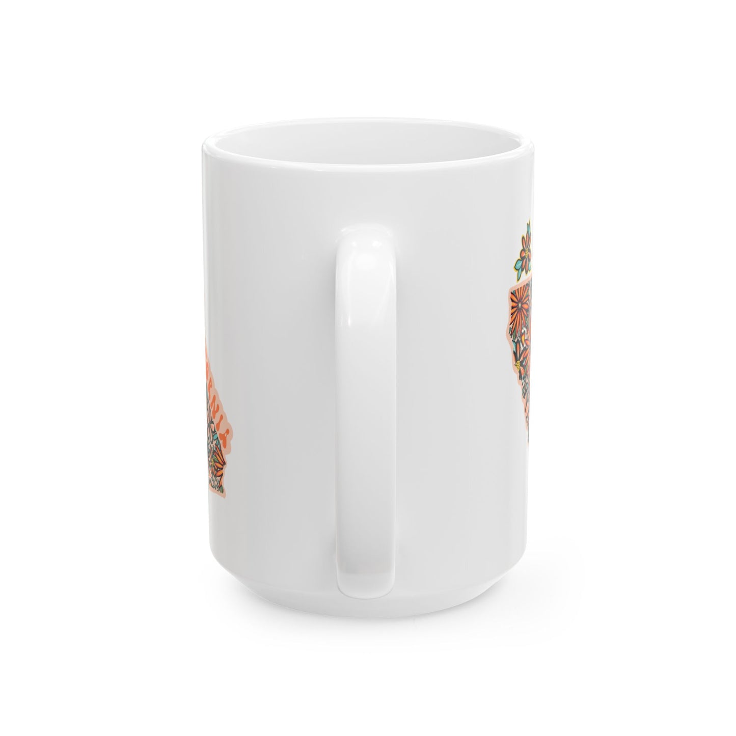 Retro 70s Flowers California Ceramic Mug 11 oz and 15 oz