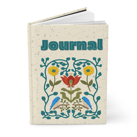 Scandi Birds and Flowers Hardcover Journal