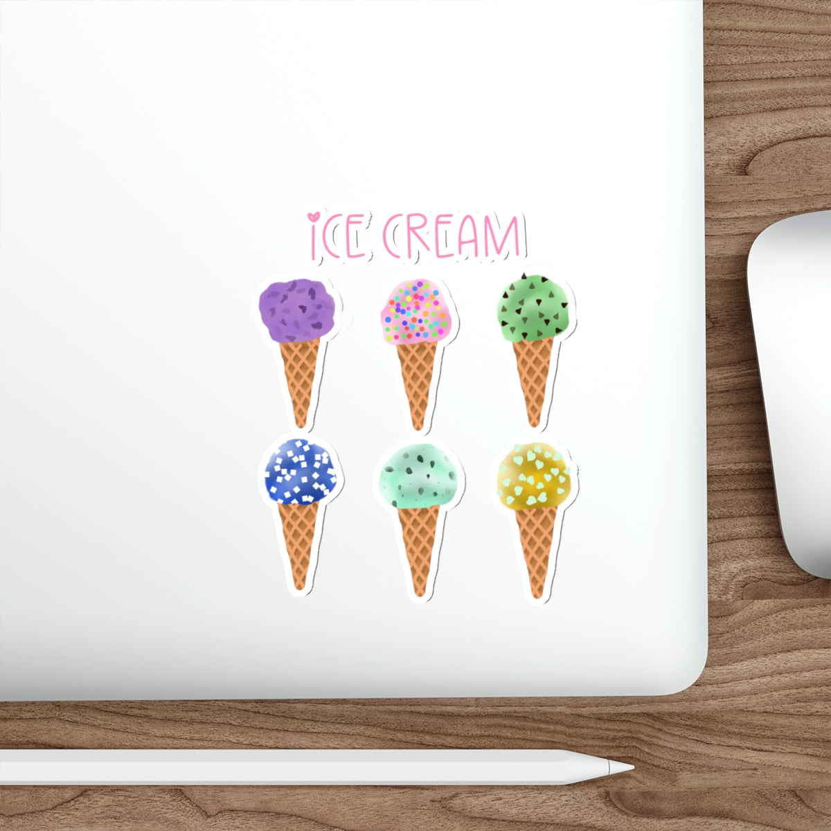 Ice Cream Cones Die Cut Sticker