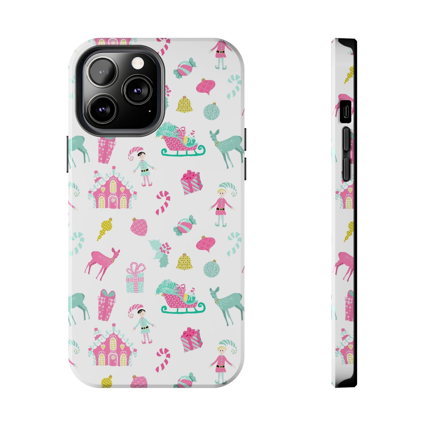 Pastel Christmas on White Tough Phone Cases