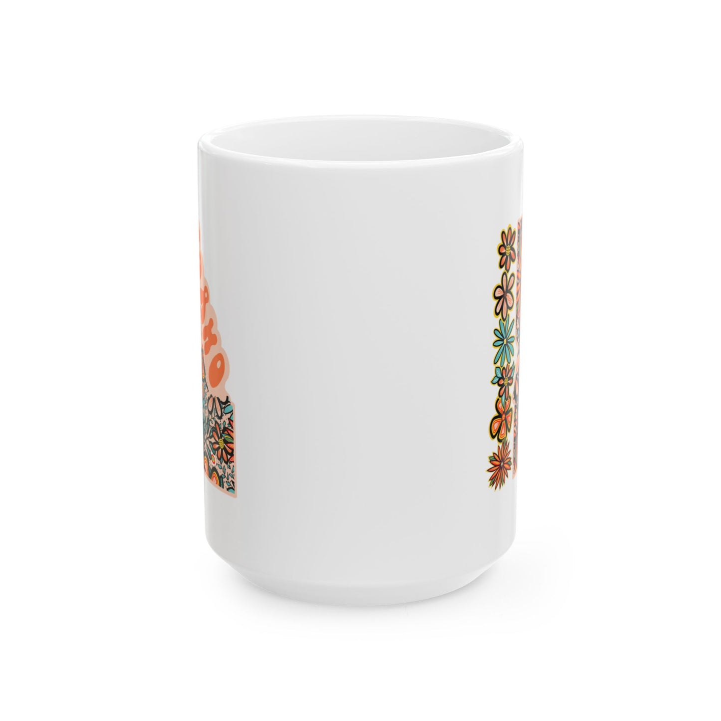 Retro 70s Flowers Idaho Ceramic Mug 11 oz and 15 oz