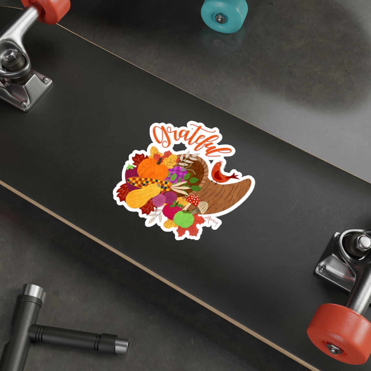 Cornucopia Collage Die Cut Sticker