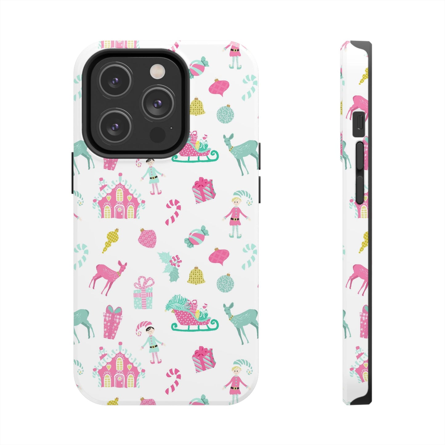 Pastel Christmas on White Tough Phone Cases