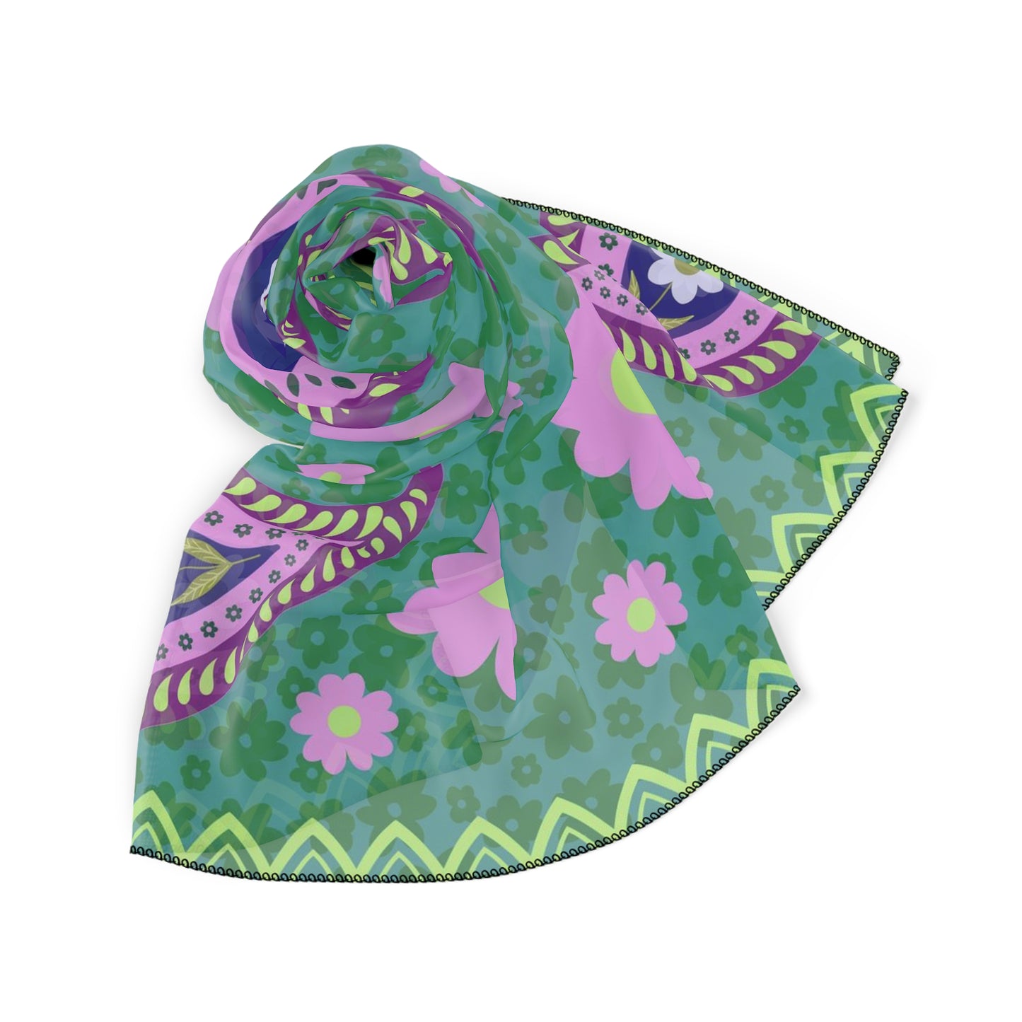 Trippy Paisley and Daisy Scarf