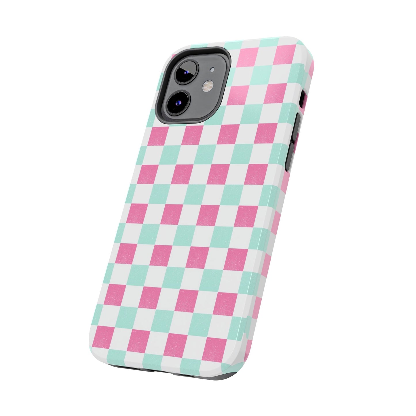 Pastel Christmas Checks Tough Phone Cases