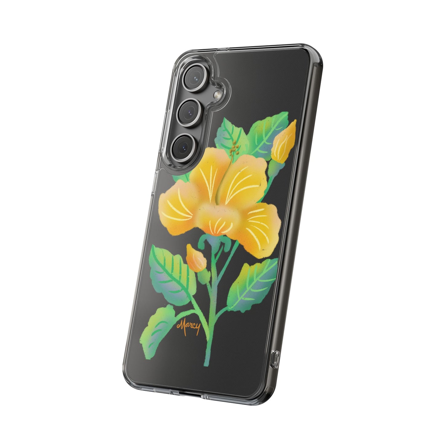 Yellow Hibiscus Blossom Clear Cases