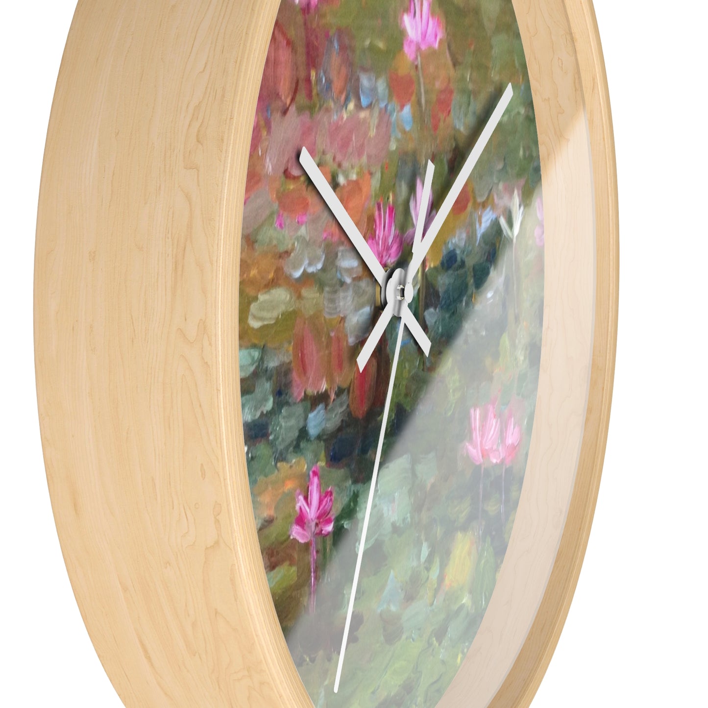 Water Lily Art Wall Clock — Impressionist Floral Timepiece