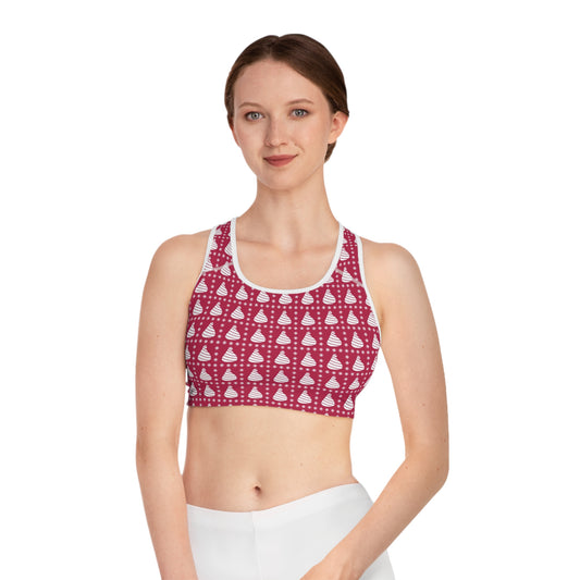 Peppermint Kisses Sports Bra