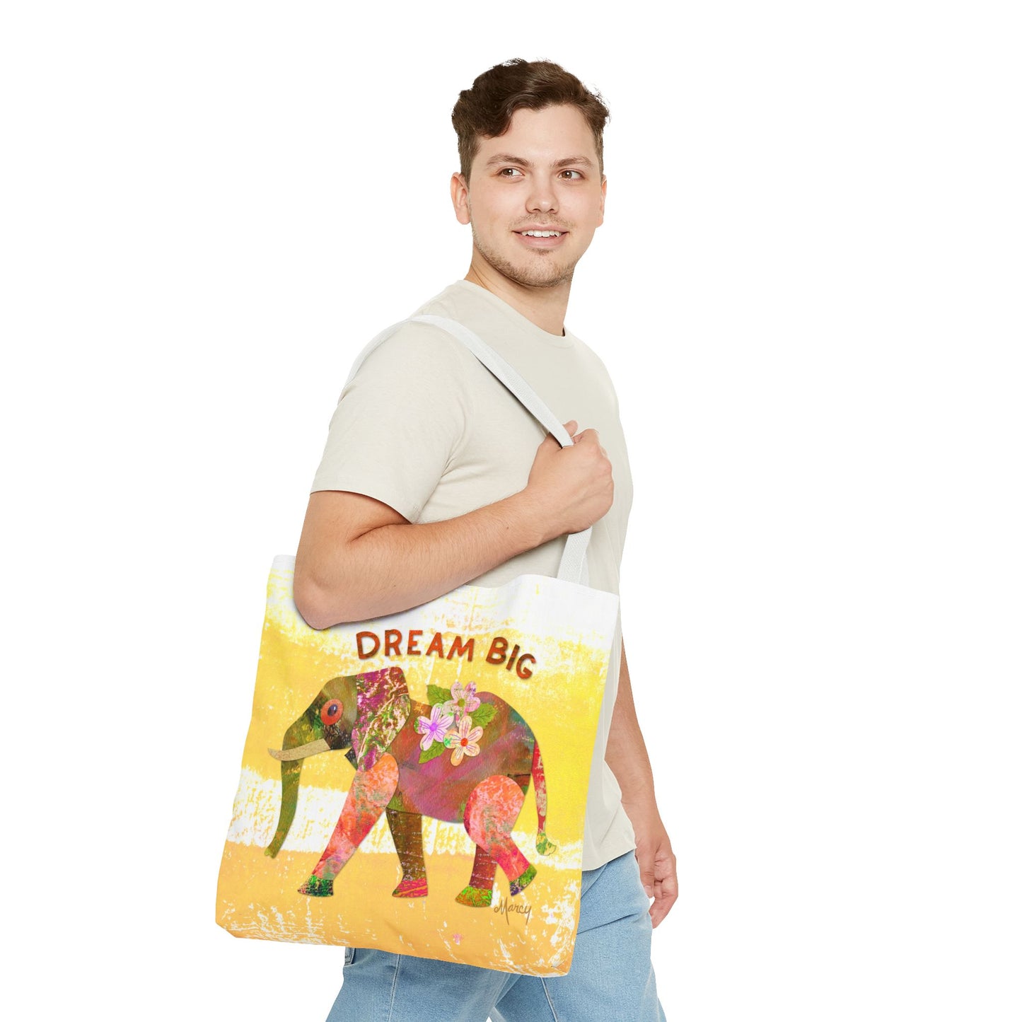 Dream Big Elephant Collage Tote Bag