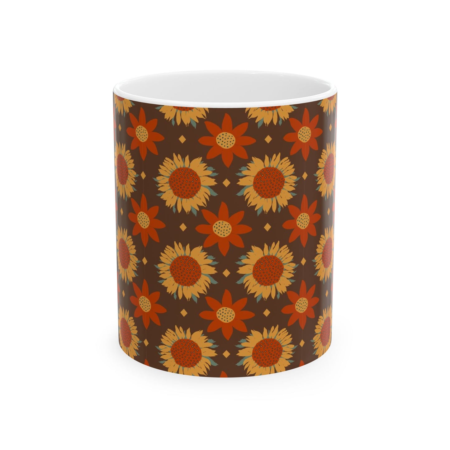 Golden Sunflowers Ceramic Mug 11oz