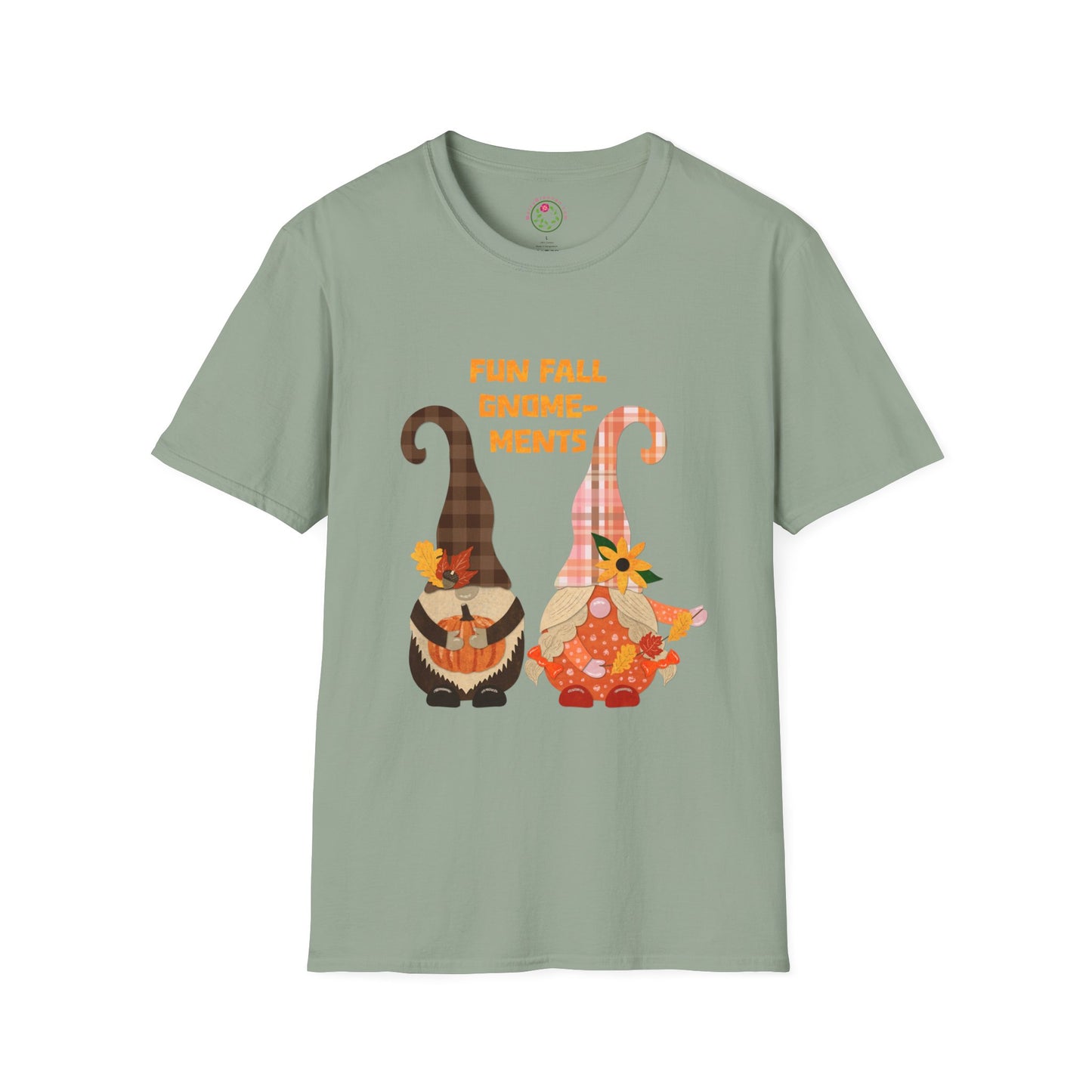 Fun Fall Gnome-ments Collage Softstyle T-Shirt