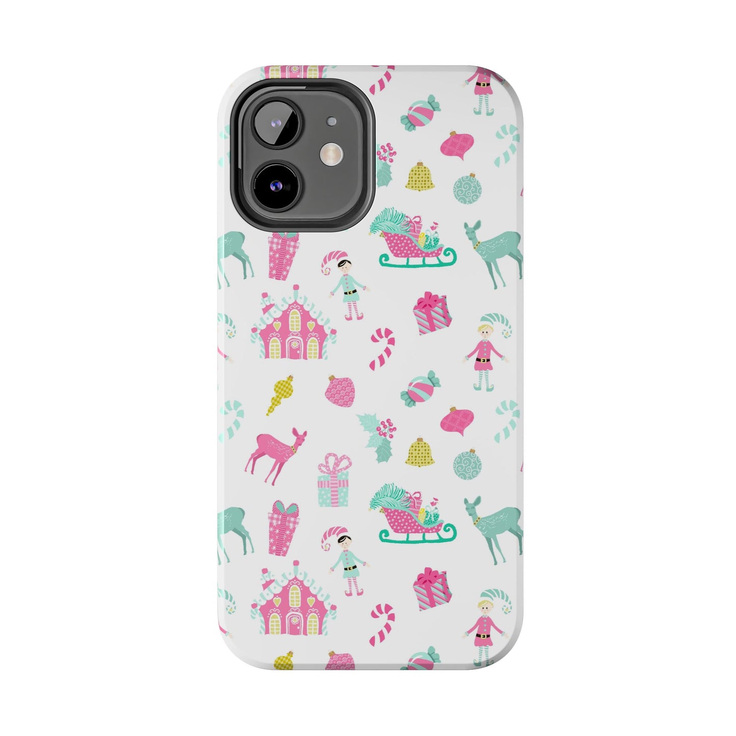 Pastel Christmas on White Tough Phone Cases