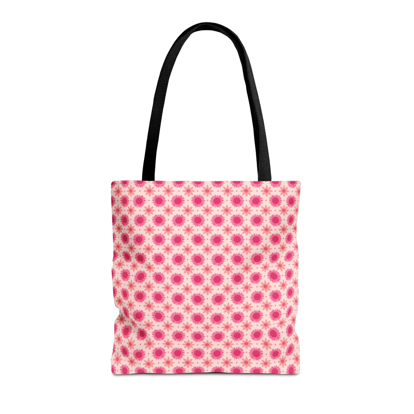 Pink Sunflowers on Pink Background Tote Bag