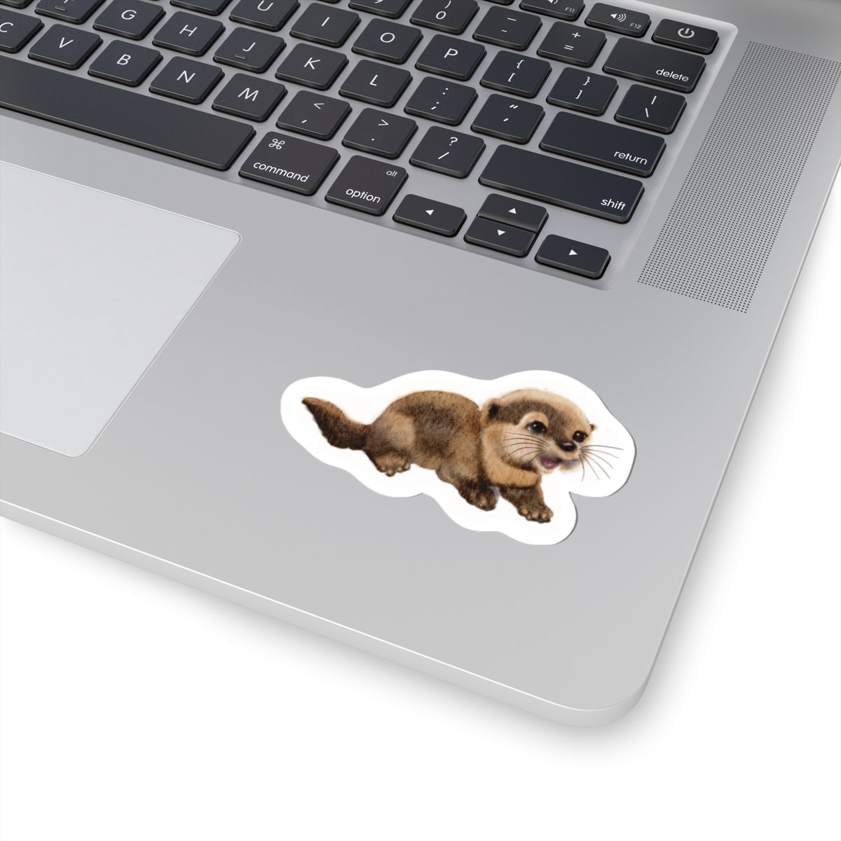 Playful Baby Otter Kiss-Cut Sticker — Cute Animal Laptop Decal