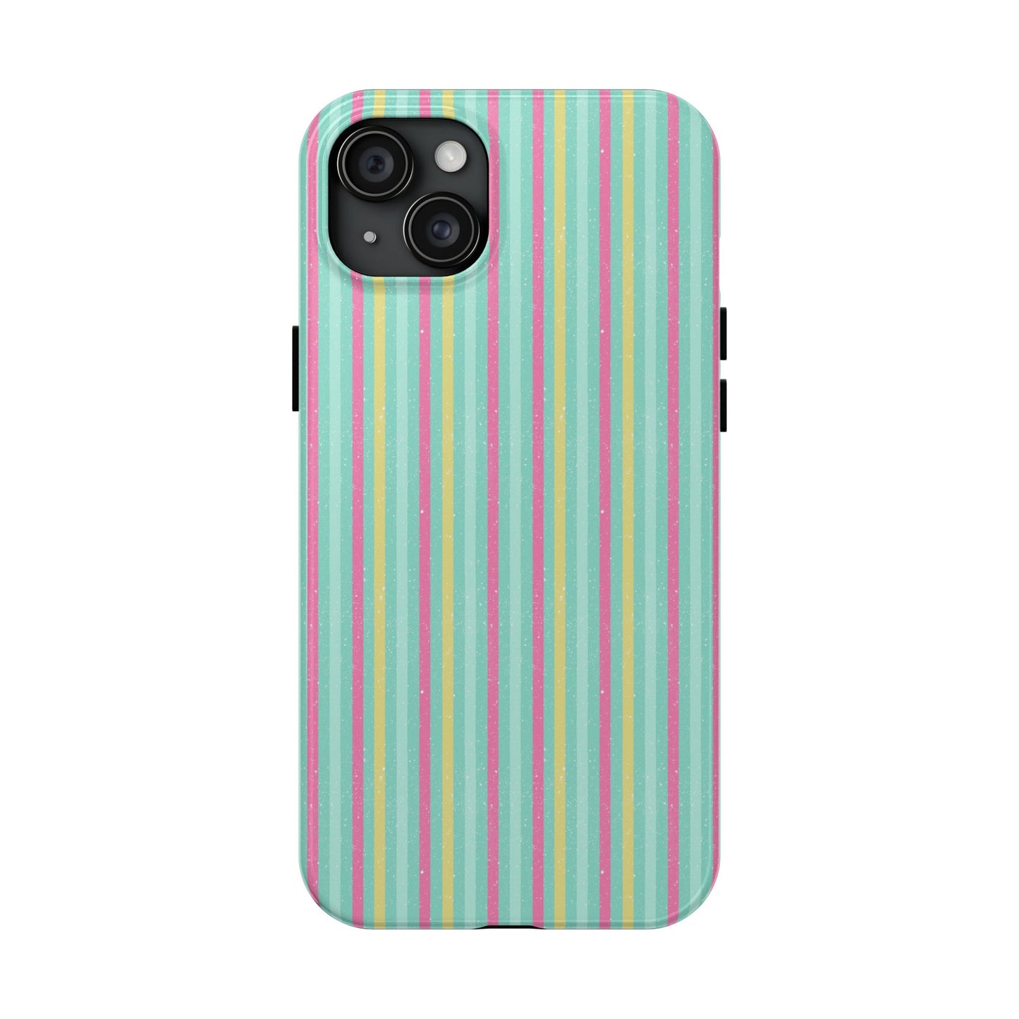 Pastel Christmas Stripes on Turquoise Tough Phone Cases