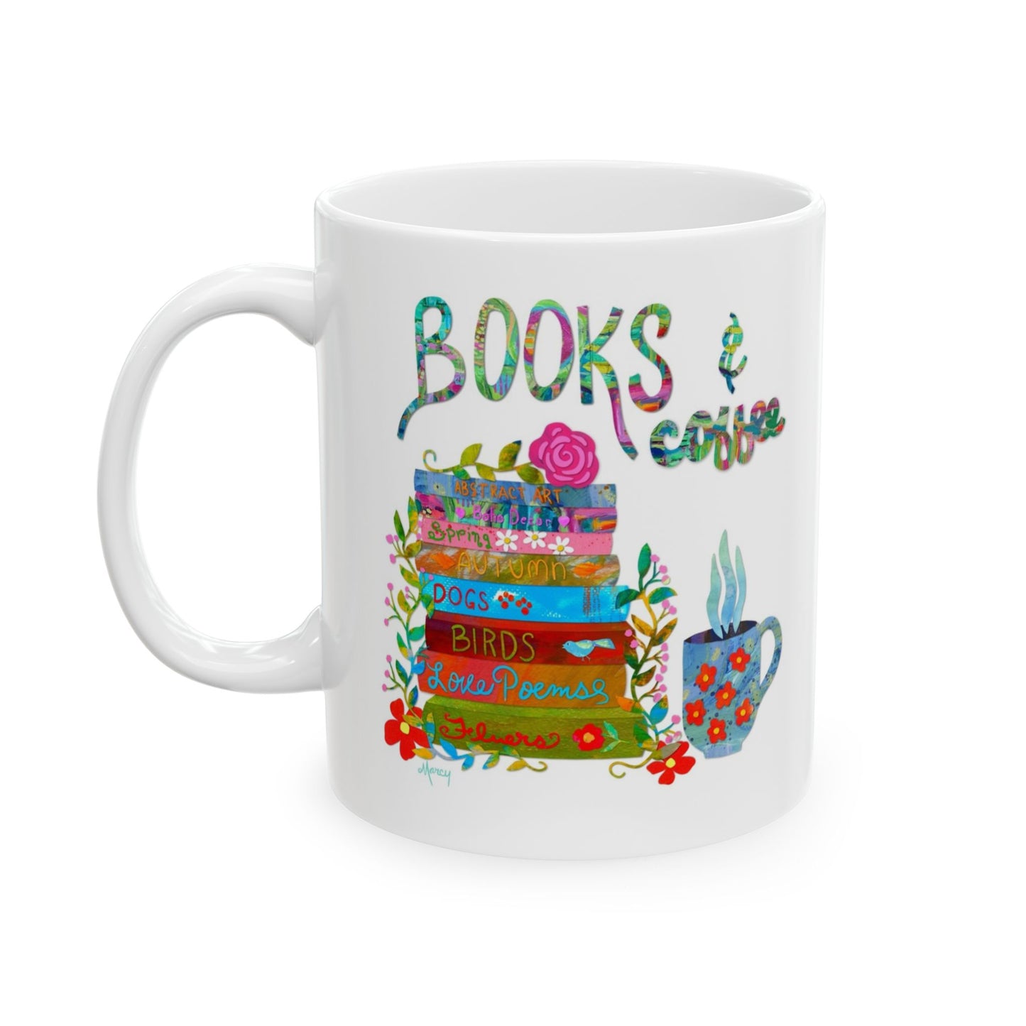 Books and Coffee Collage Ceramic Mug 11oz & 15oz