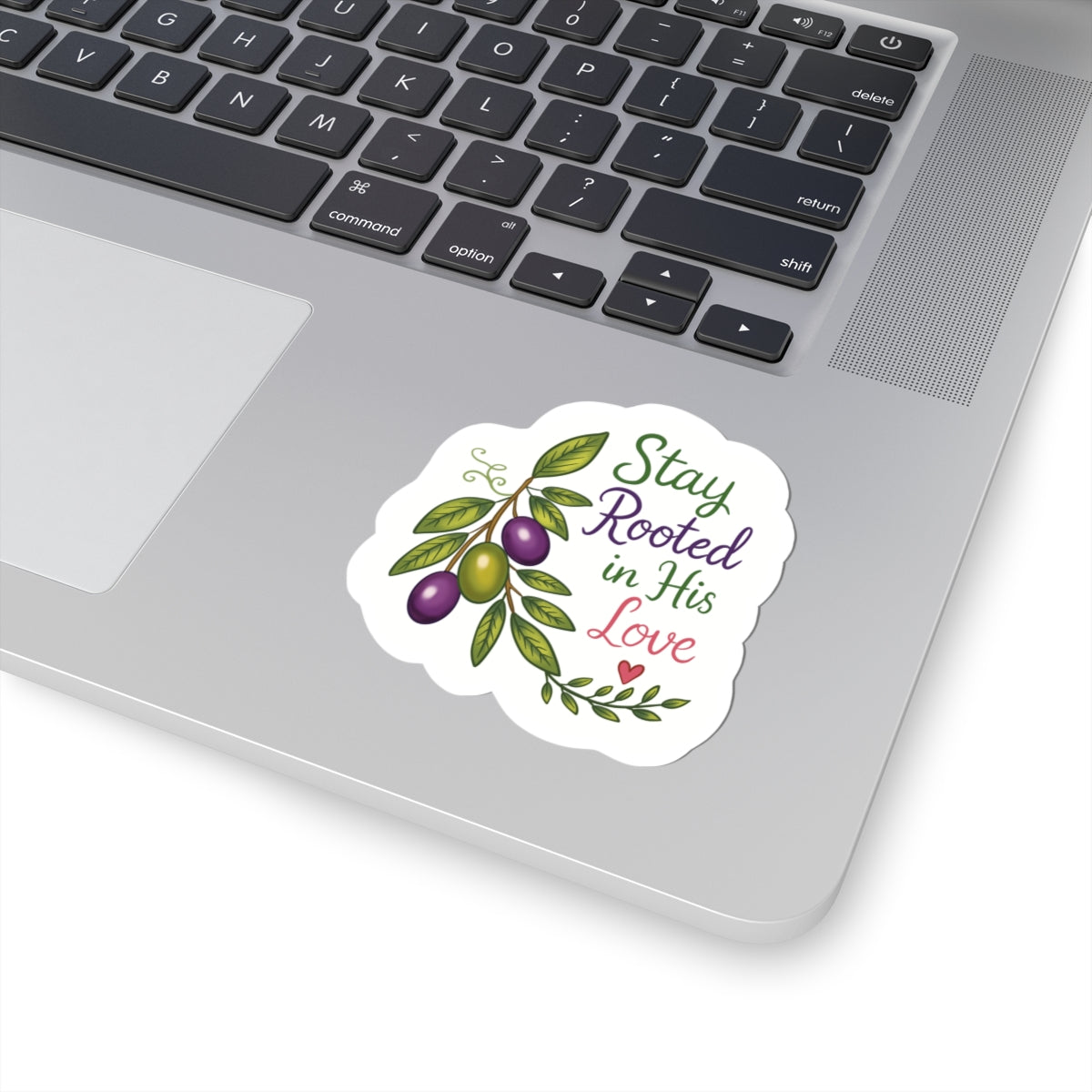 Stay Rooted in His Love Sticker — Faith-Based Olive Branch Kiss-Cut Sticker