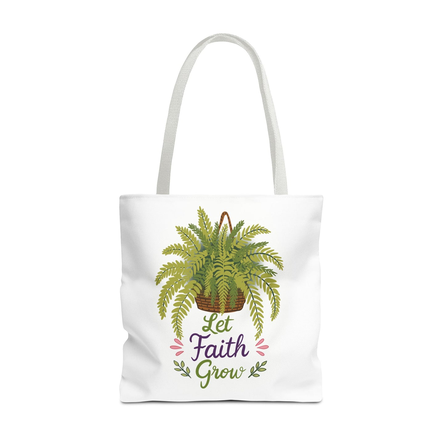 Let Faith Grow Tote Bag — Botanical Hanging Fern Spiritual Tote