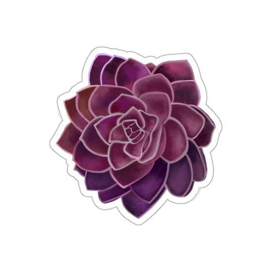 Succulent of the Month, February, Die-Cut Sticker, Echeveria Succulent, Purple