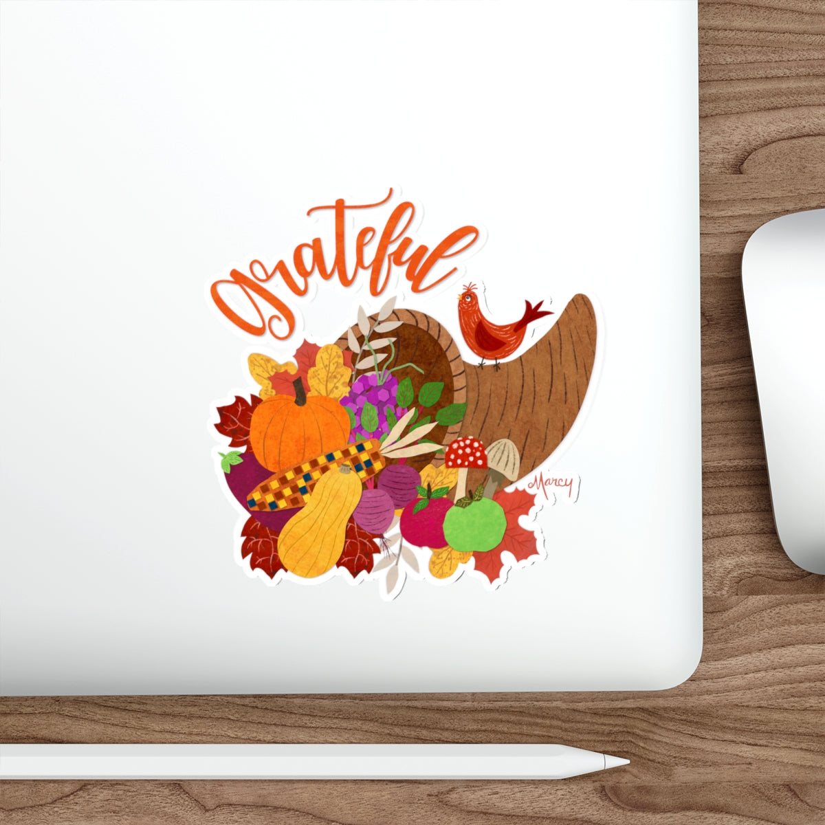 Cornucopia Collage Die Cut Sticker
