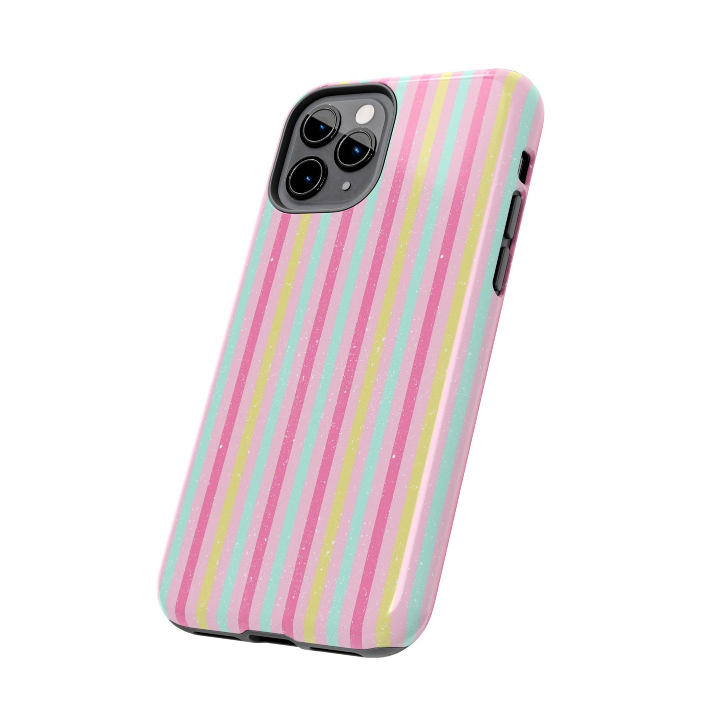 Pastel Stripes on Pink Tough Phone Cases