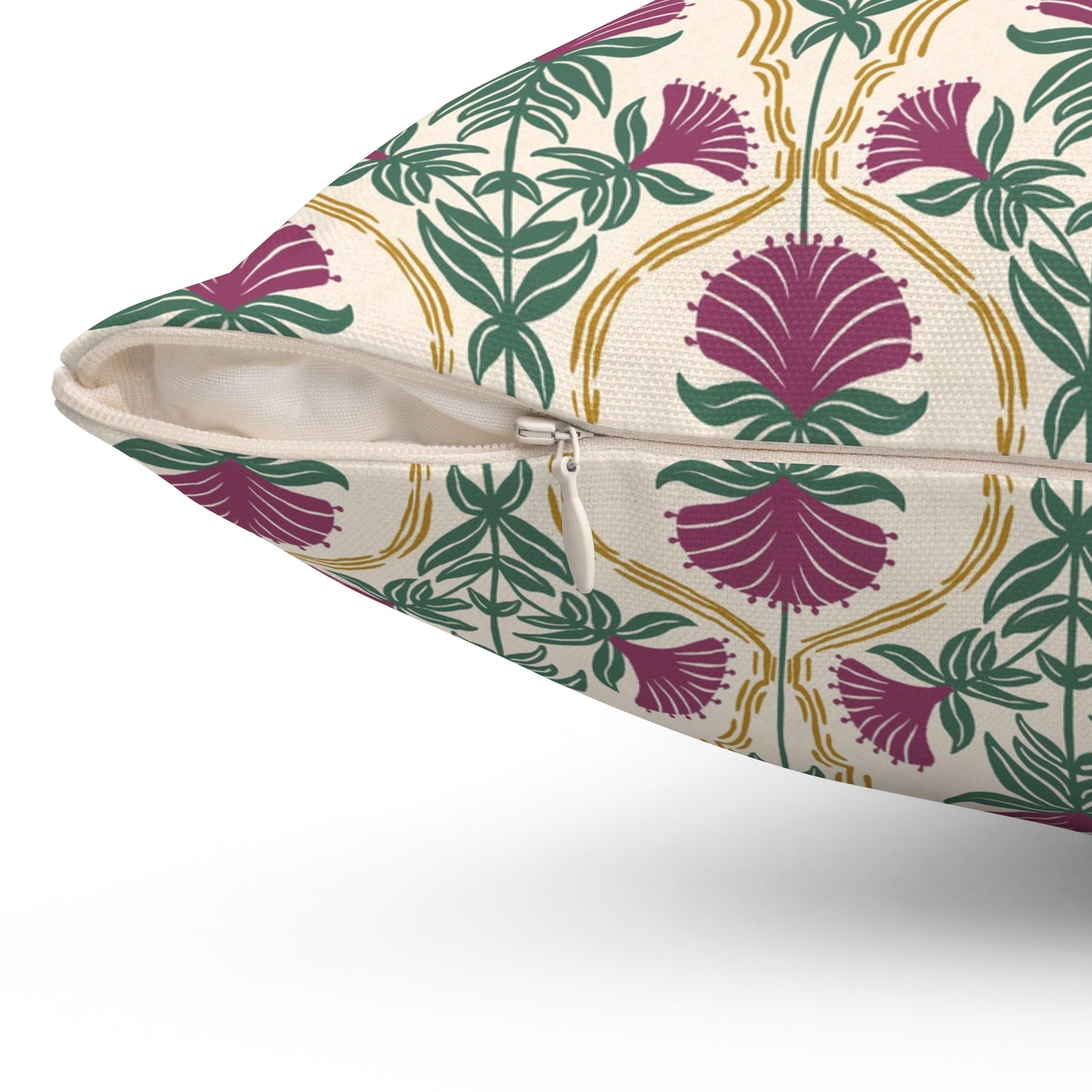 Bergamot Flowers Spun Polyester Square Pillow