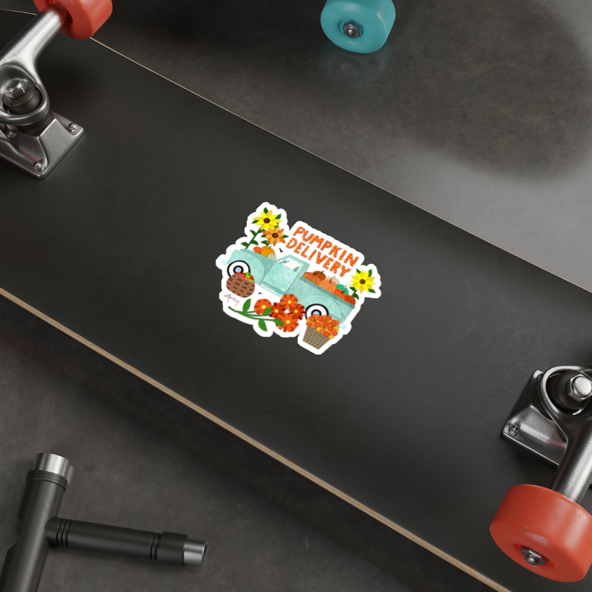 Pumpkin Delivery Collage Die Cut Sticker