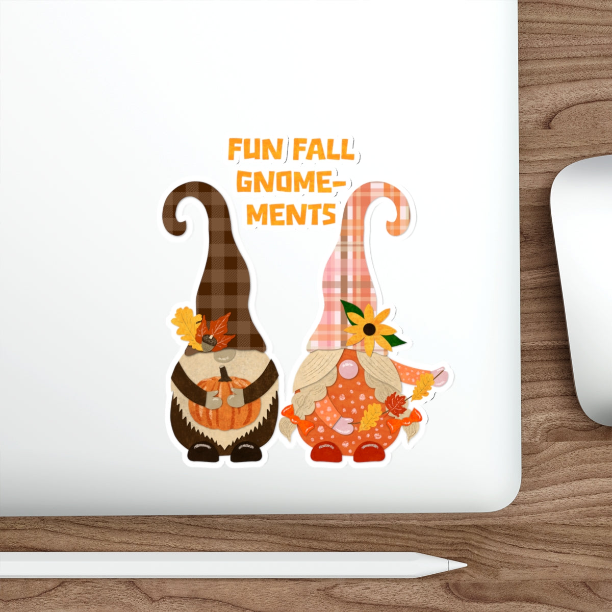 Fun Fall Gnome-ments Collage Die Cut Sticker