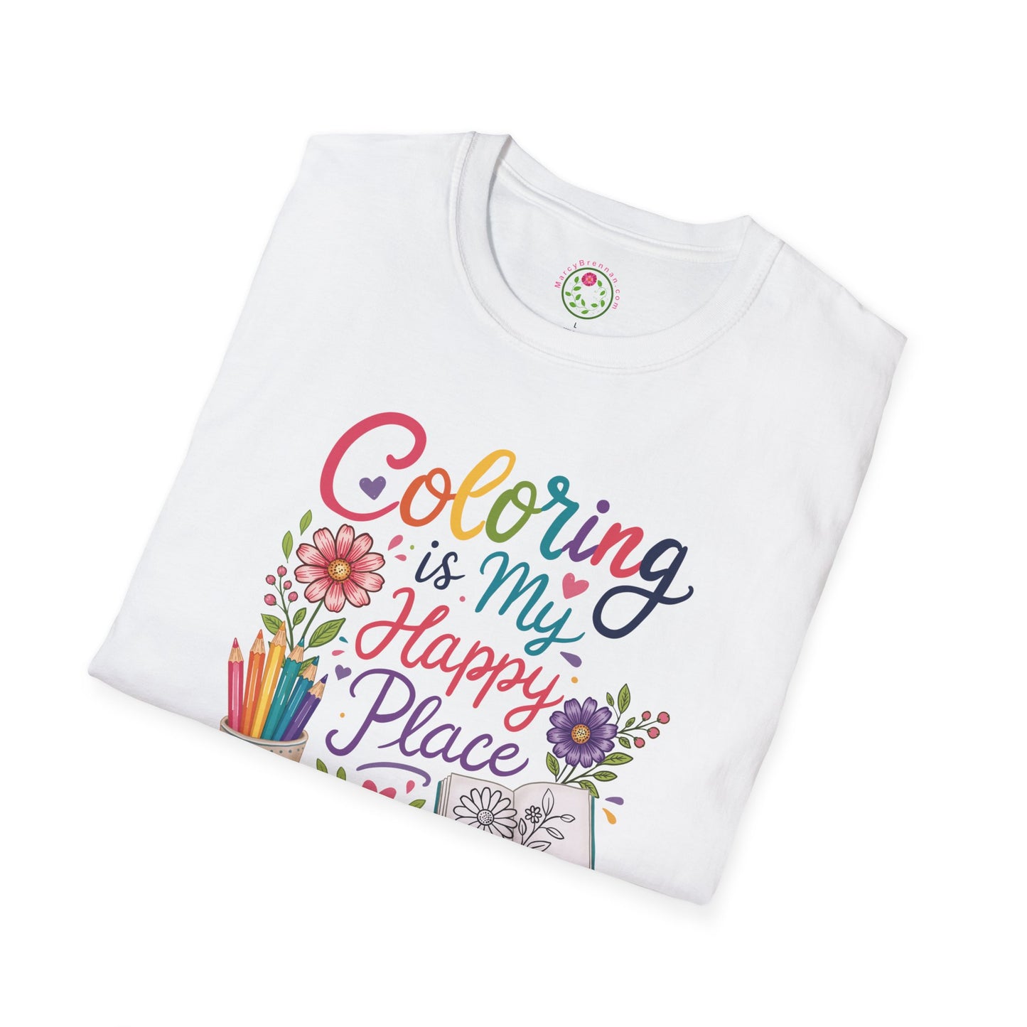 Coloring Is My Happy Place T-Shirt — Relaxing Adult Coloring Tee