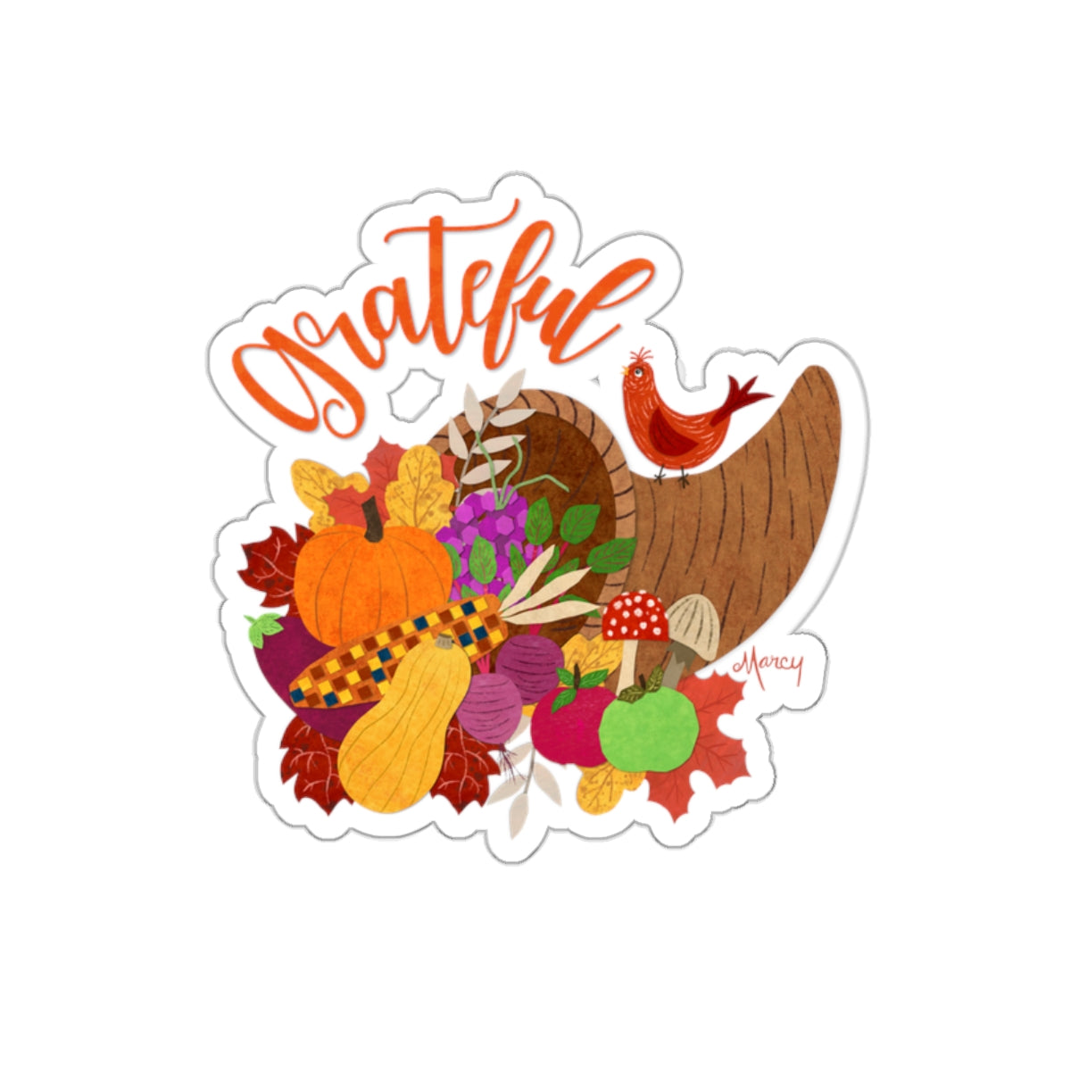 Cornucopia Collage Die Cut Sticker