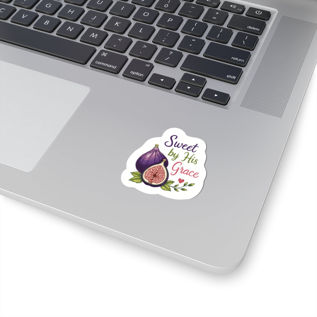 Sweet by His Grace Fig Sticker — Faith-Based Kiss-Cut Sticker