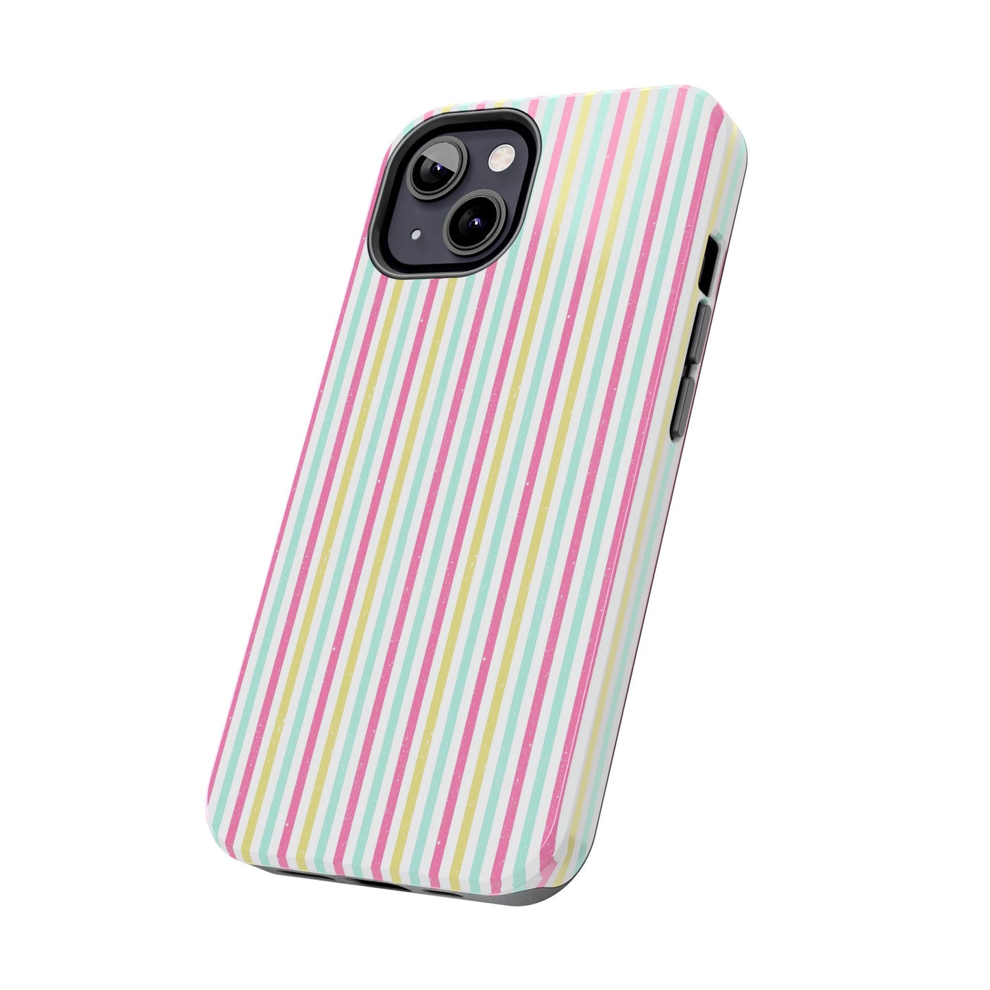 Pastel Stripes on White Tough Phone Cases