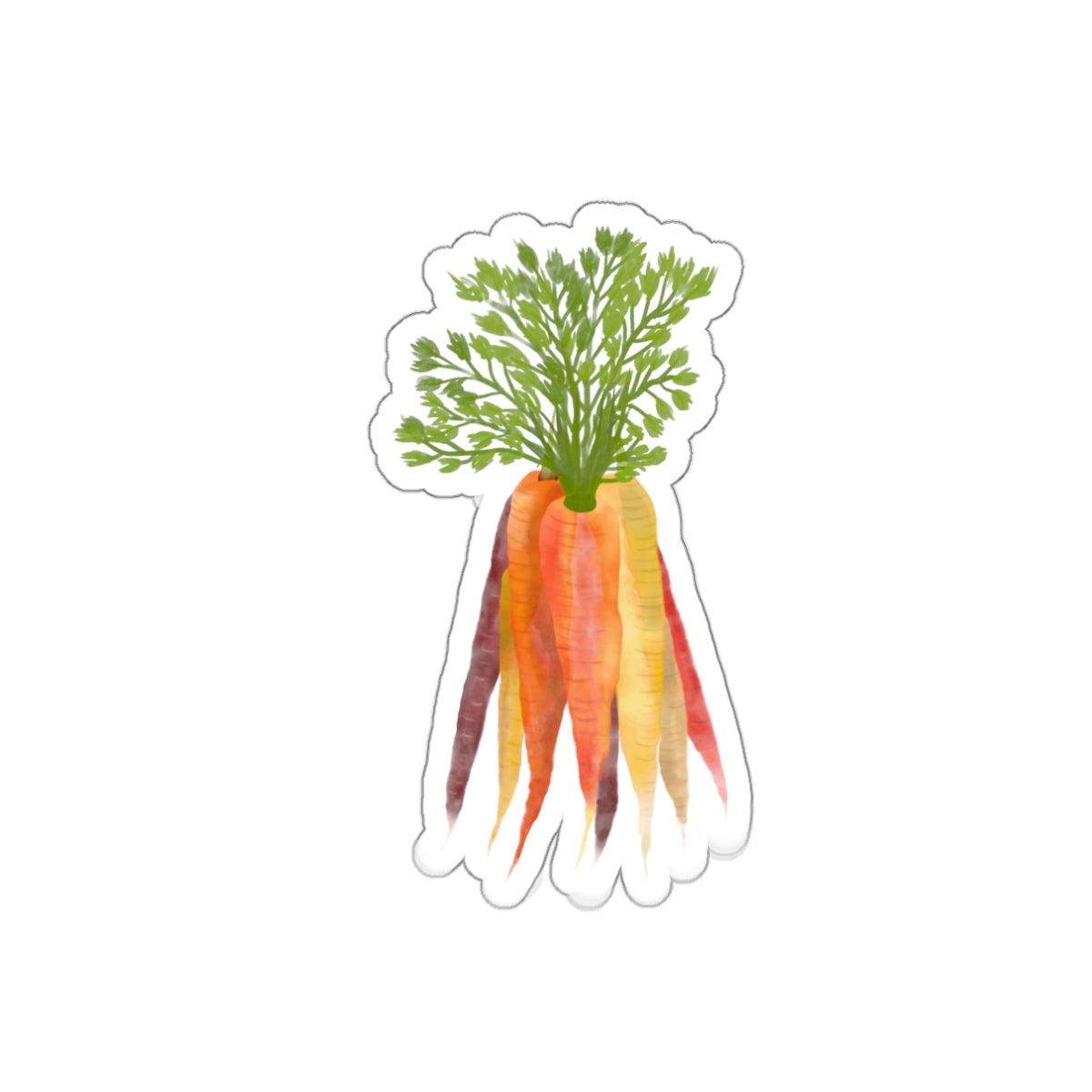 Rainbow Carrots Die Cut Sticker