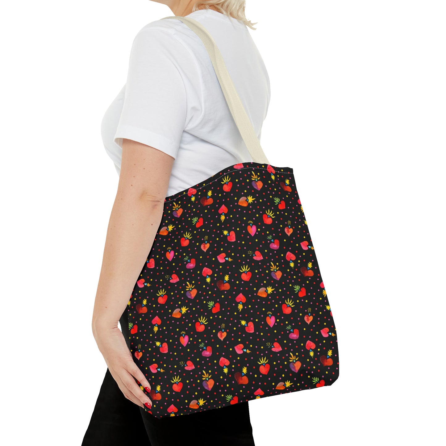 Frida Flaming Hearts Tote Bag