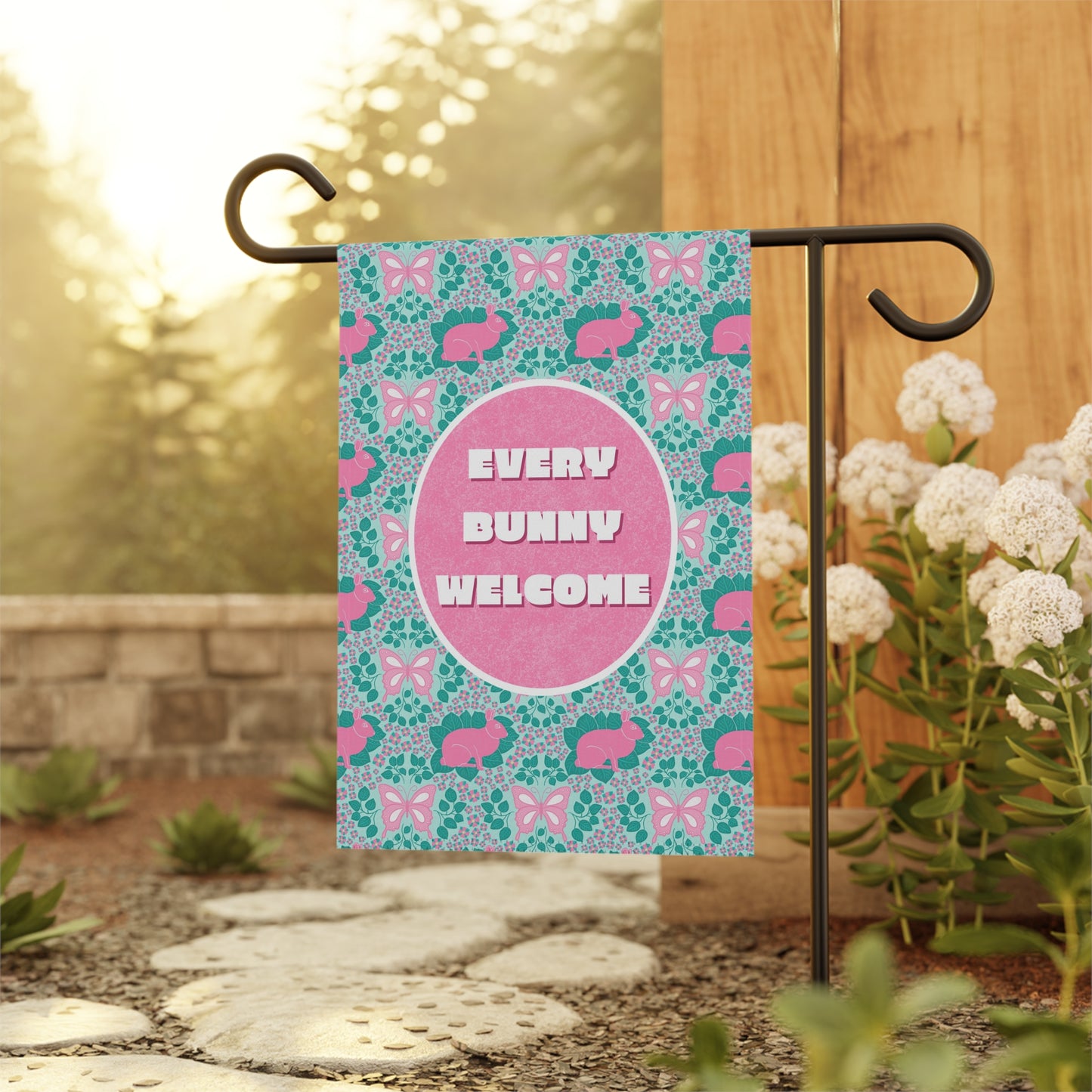 Bunnies & Butterflies Garden Banner